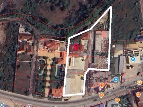 #1262   Development site on Huay Yai Main Road. Almost 3rai with existing pool villa.