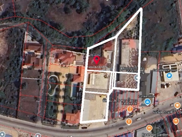 #1262   Development site on Huay Yai Main Road. Almost 3rai with existing pool villa.