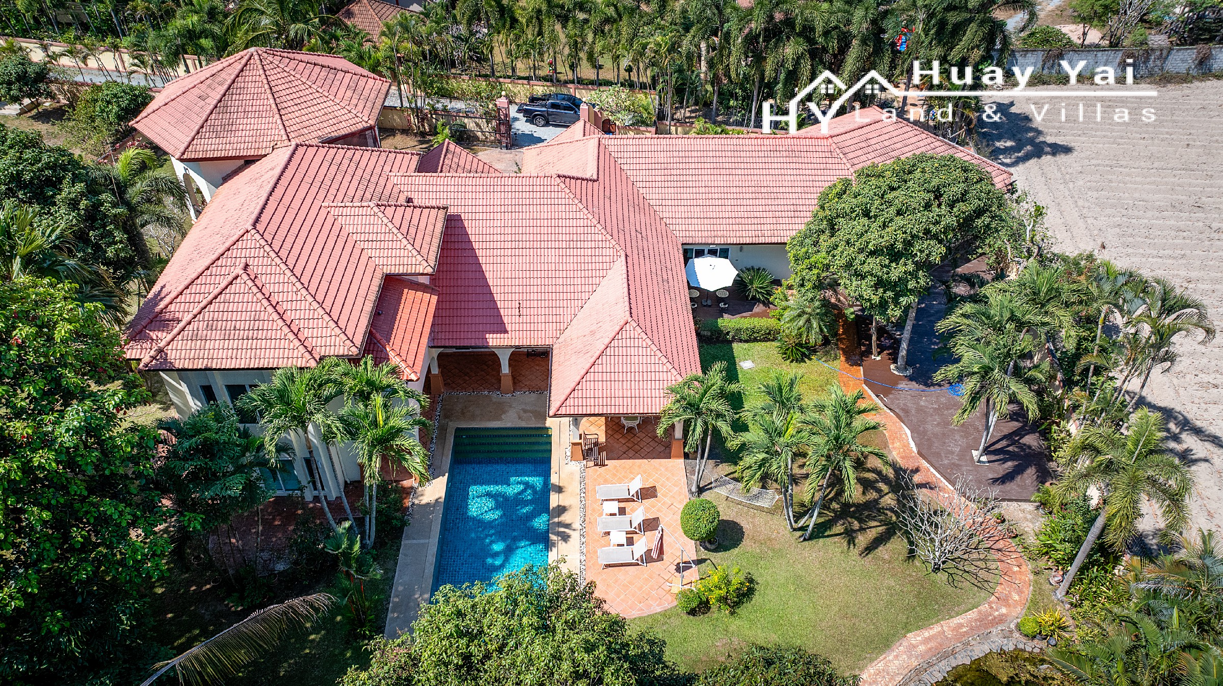 #3515   Beautifully presented and refurbished Pool Villa in large walled garden quietly hidden away in Huay Yai