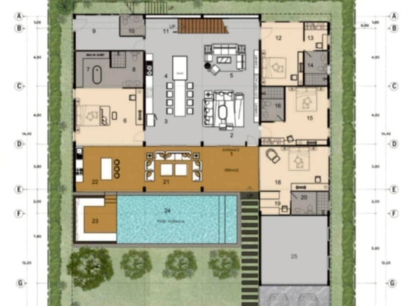 #1800 Building Project with one almost completed villa. City Edge
